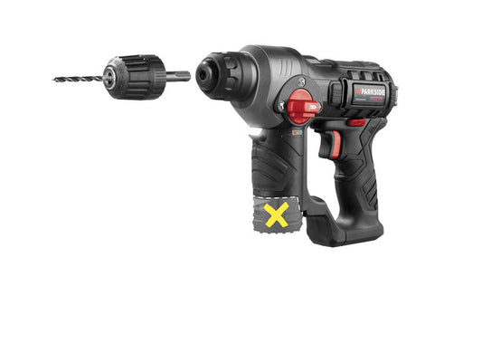 🛠 PARKSIDE PERFORMANCE® Ασύρματο Κρουστικό Δράπανο 12V PBHAP 12 A1 χωρίς μπαταρία και φορτιστή