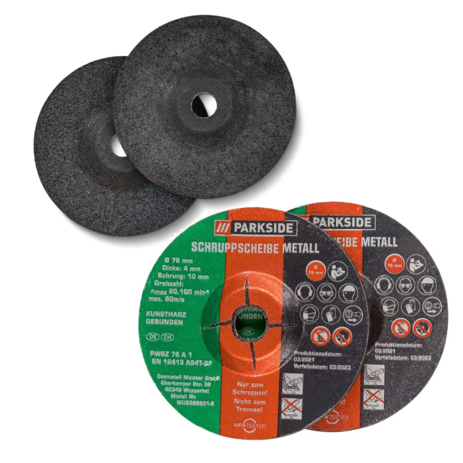 🔘 PARKSIDE PWSZ 76 A1 – Δίσκος Λείανσης Μετάλλου 76 mm x 4 mm (Σετ 2 τεμ.)