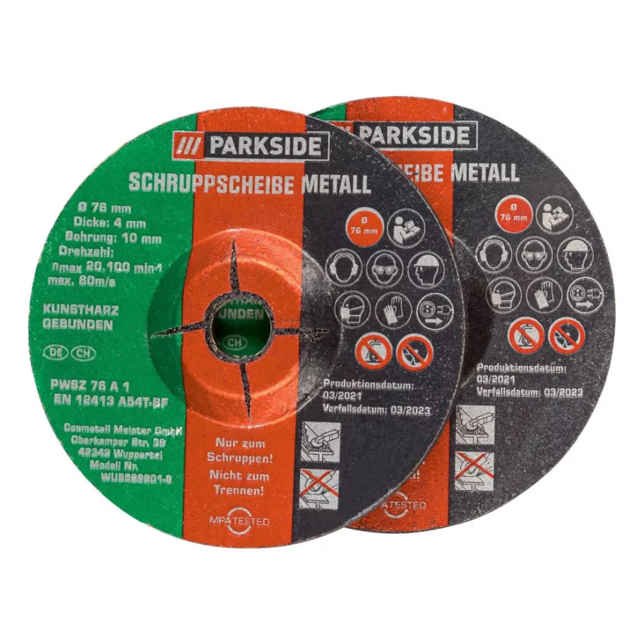 🔘 PARKSIDE PWSZ 76 A1 – Δίσκος Λείανσης Μετάλλου 76 mm x 4 mm (Σετ 2 τεμ.)