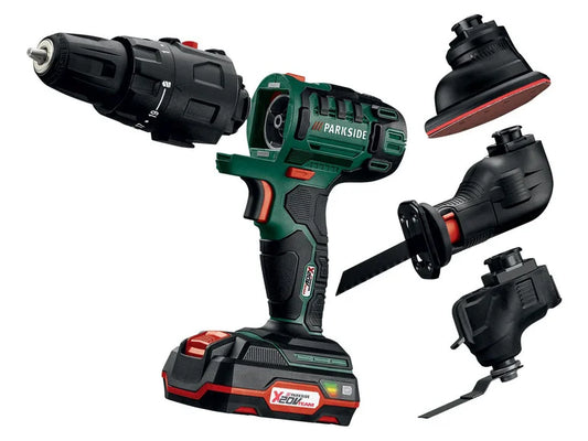 Συνδυαστικό πολυεργαλείο Μπαταρίας PARKSIDE 20V PKGA 20-Li C2 με μπαταρία και φορτιστή