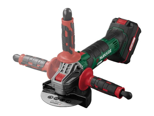 PARKSIDE® Γωνιακός τροχός Μπαταρίας 20 V / 4 Ah »PWSA 20-Li D4« σετ εκκίνησης, με μπαταρία και φορτιστή