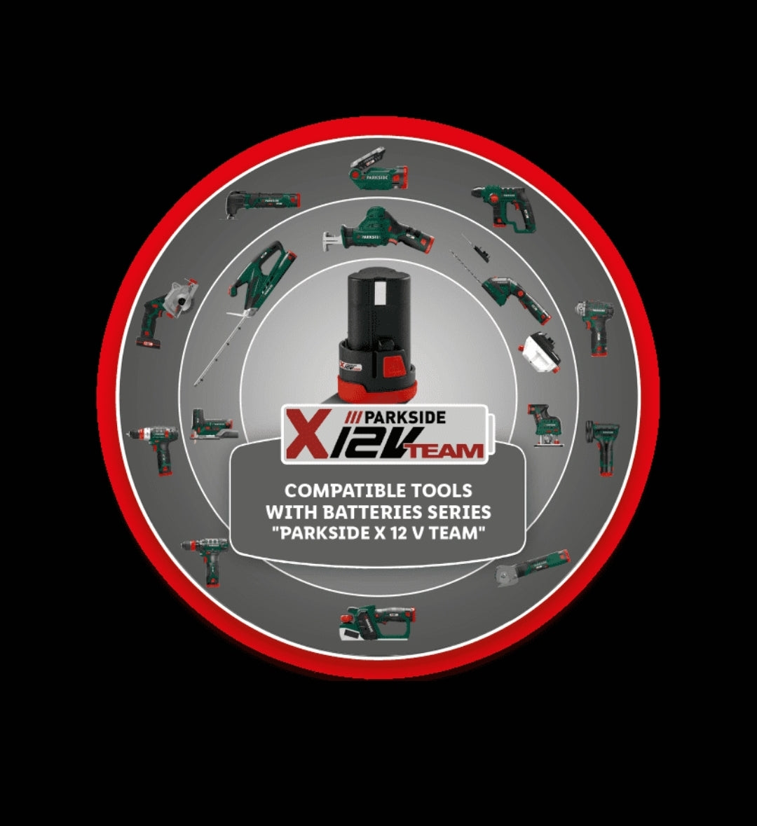 🔋 Επαναφορτιζόμενη Μπαταρία PARKSIDE PERFORMANCE® 12 V / 2,5 Ah »PAPK 12 2,5 A1«, ιόντων λιθίου