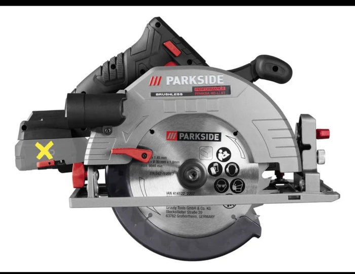 🛠 Δισκοπρίονο χειρός μπαταρίας PARKSIDE PERFORMANCE® 40 V “PPHKSA 40-Li A1”, [χωρίς μπαταρία και φορτιστή]