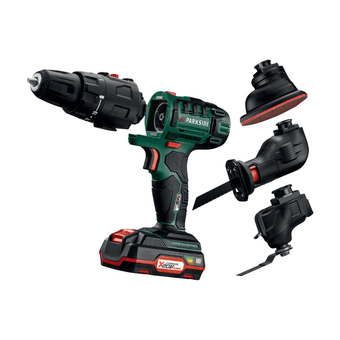 compare product Συνδυαστικό πολυεργαλείο Μπαταρίας PARKSIDE 20V PKGA 20-Li C2 με μπαταρία και φορτιστή